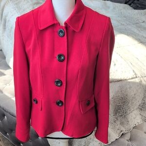 Focus 2000 Red Button-Up Blazer